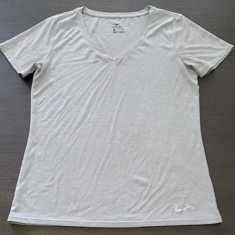 Nike Women's Light Gray V-Neck Tee